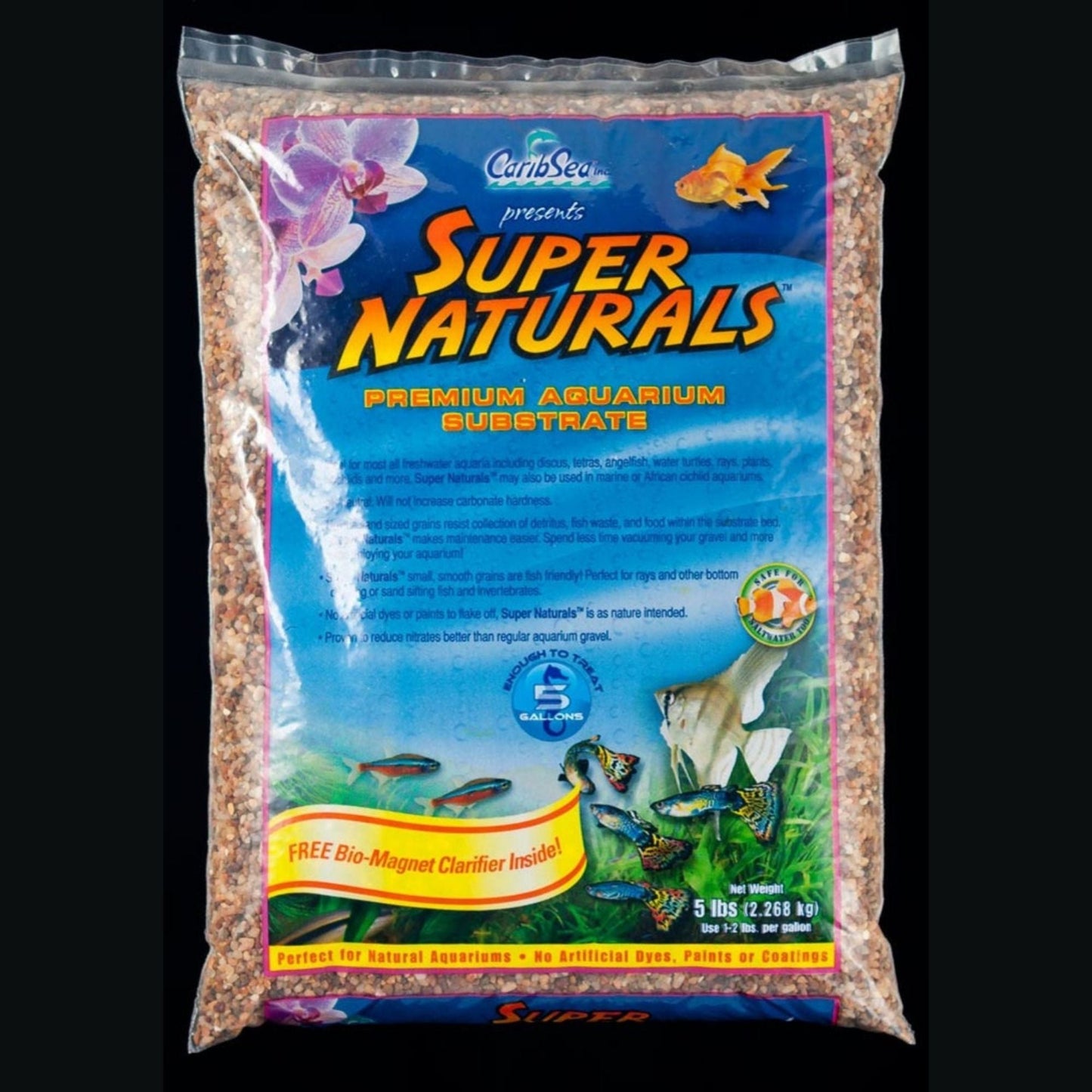 CaribSea Super Naturals Aquarium Gravel Peace River, 5ea/5 lb