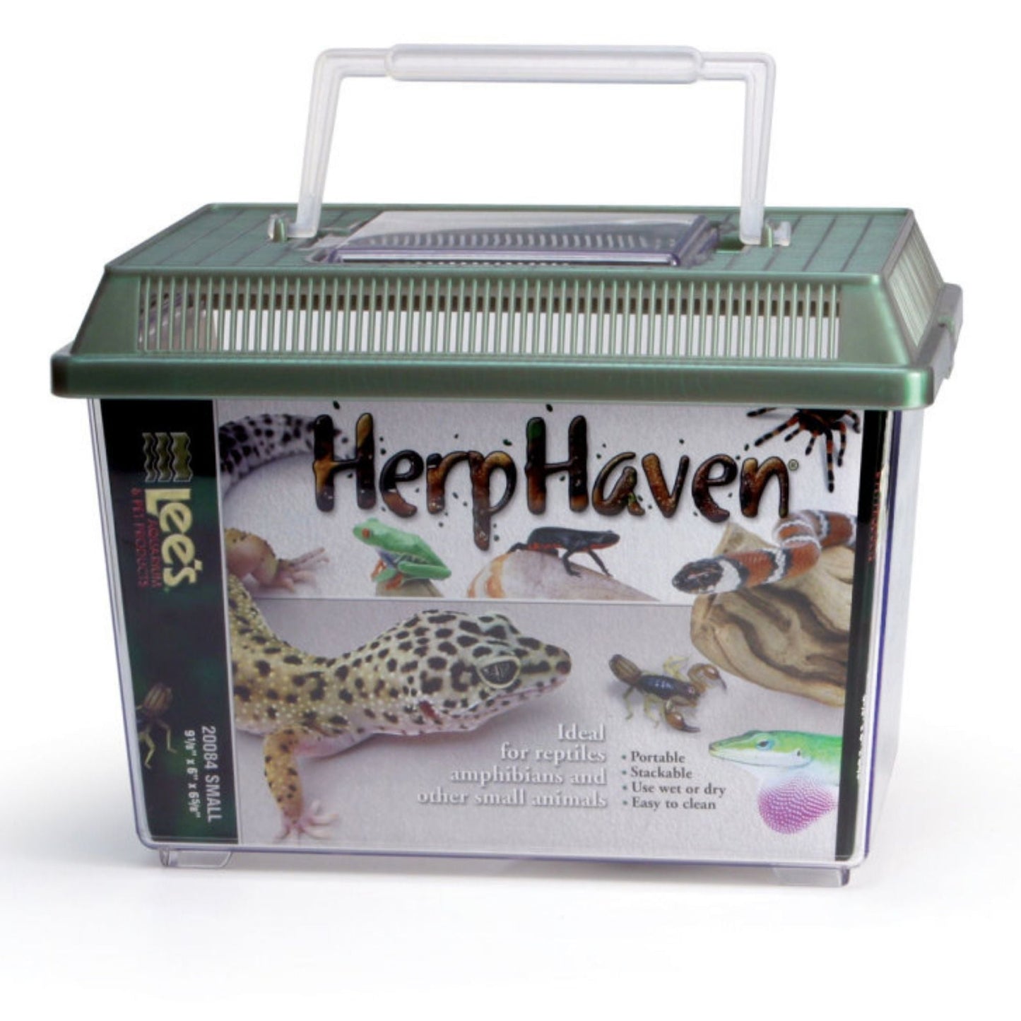 Lee's Aquarium & Pet Products HerpHaven Carrier for Reptiles & Amphibians Black, 1ea/9.12In X 6.62 in, SM