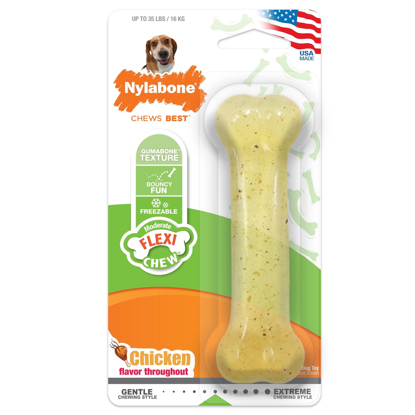 Nylabone Moderate Chew Chicken Chew Toy Chicken, 1ea/Medium/Wolf Up To 35 Lbs. 1 ct