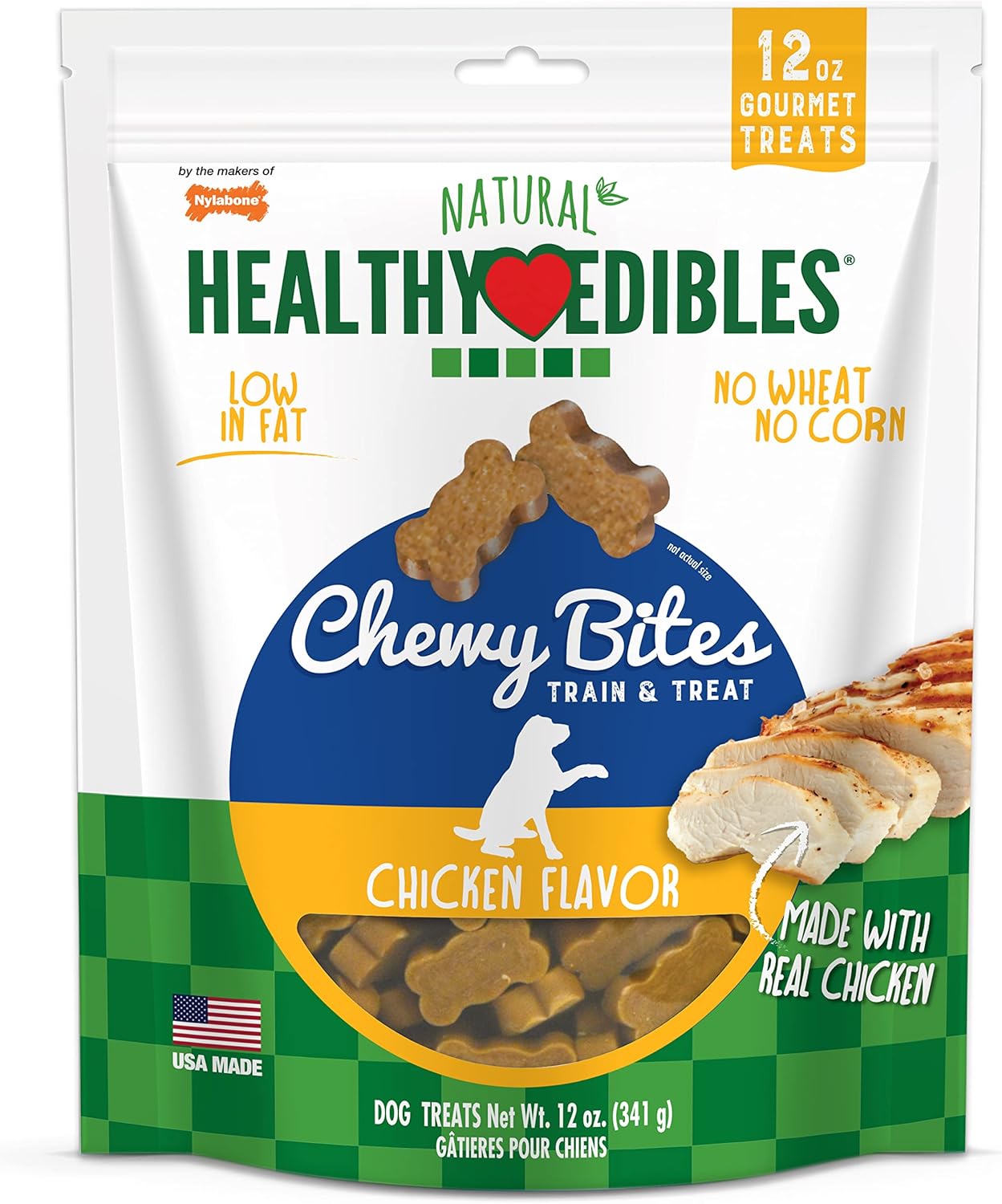 Nylabone Healthy Edibles Chewy Bites Soft Dog Treats Chicken 1ea/12 oz