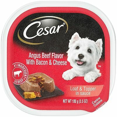 CESAR Angus Beef Flavor with Bacon and Cheese Loaf Wet Dog Food 24ea/3.5oz