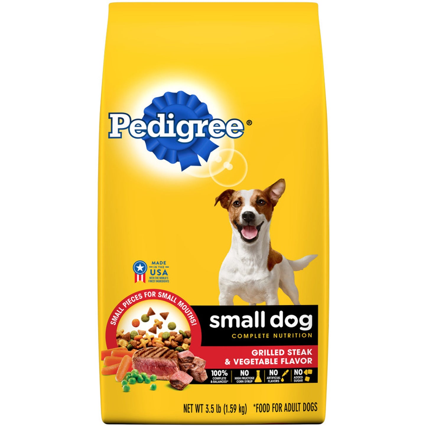 PEDIGREE Small Dog Complete Nutrition Grilled Steak & Vegetable Dog Food 3.5lb