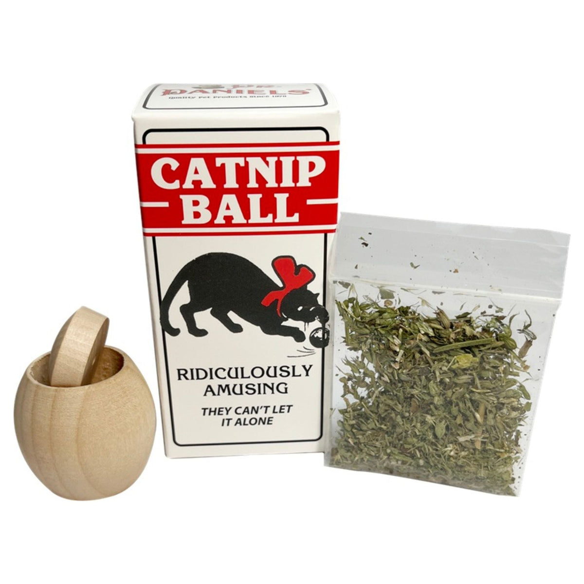 Dr. Daniel's Cat Wooden Ball with Catnip