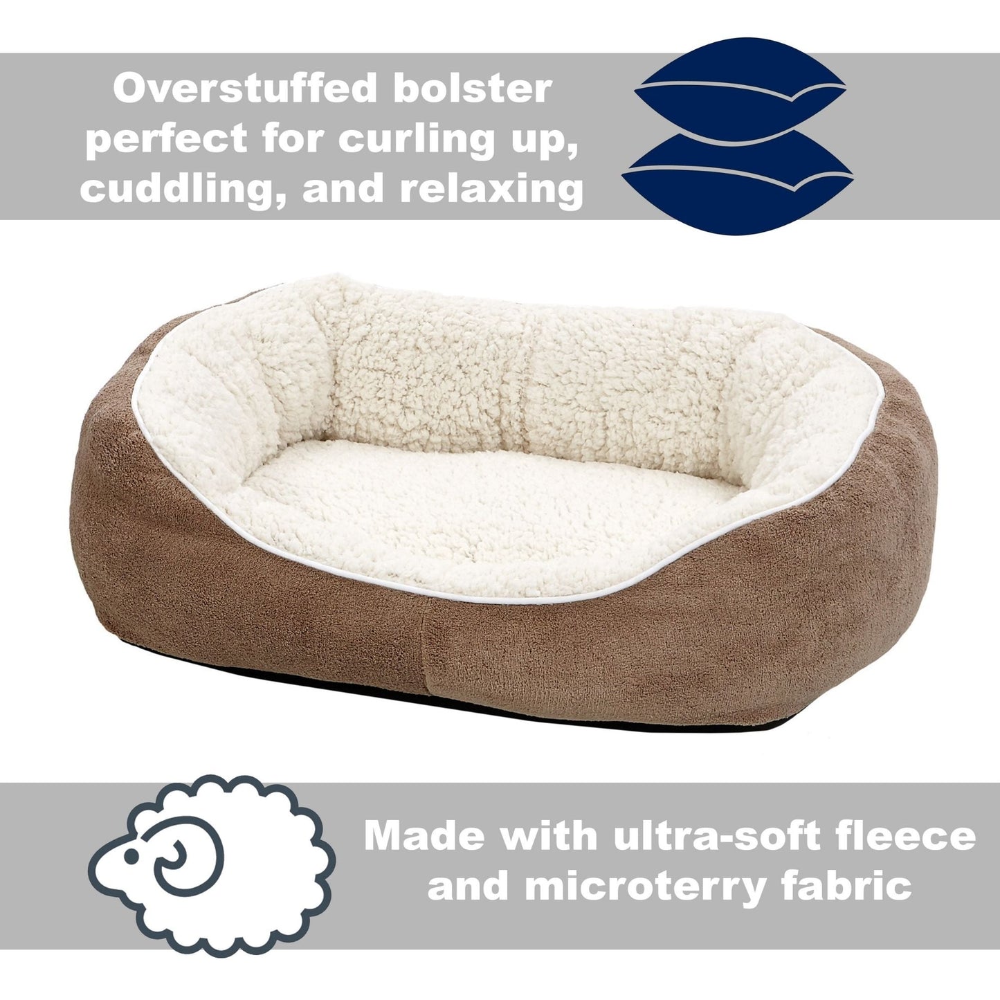 MidWest Homes for Pets Deluxe Tulip Dog Bed Taupe 1ea/22in.