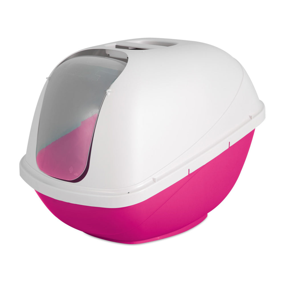 Petmate Basic Hooded Cat Litter Box Pink Jumbo