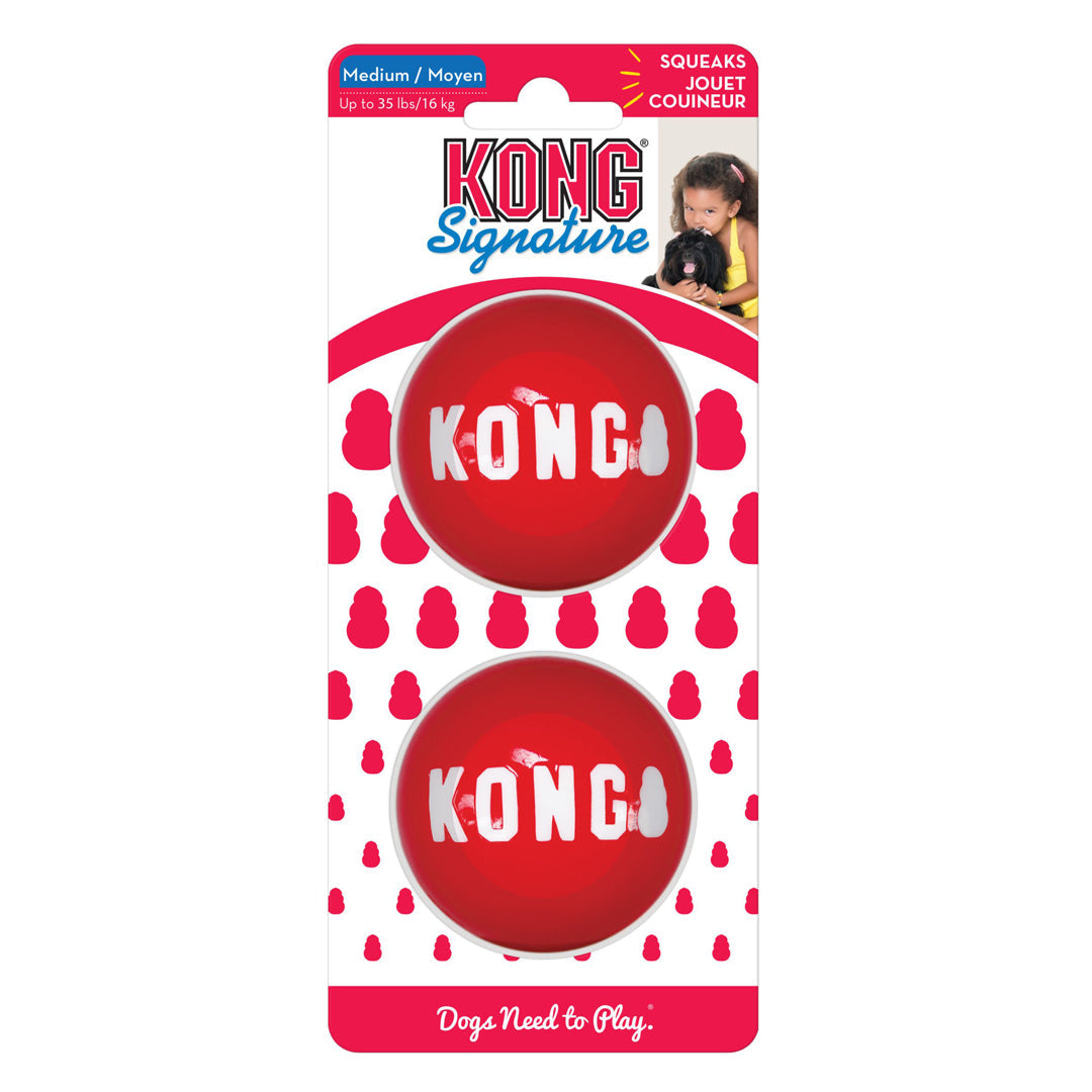 KONG Signature Balls Dog Toy Medium 2pk