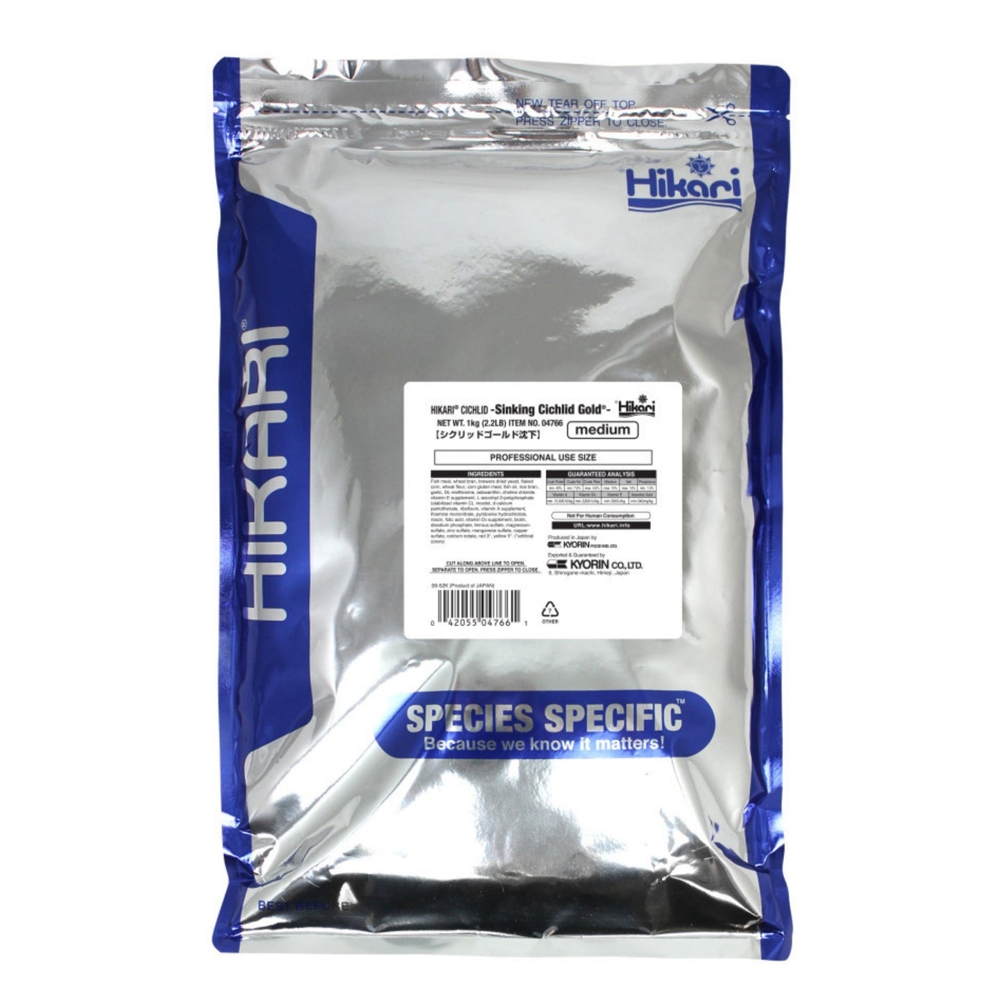 Hikari USA Cichlid Gold Sinking Pellets Fish Food 1ea/2.2 lb, MD