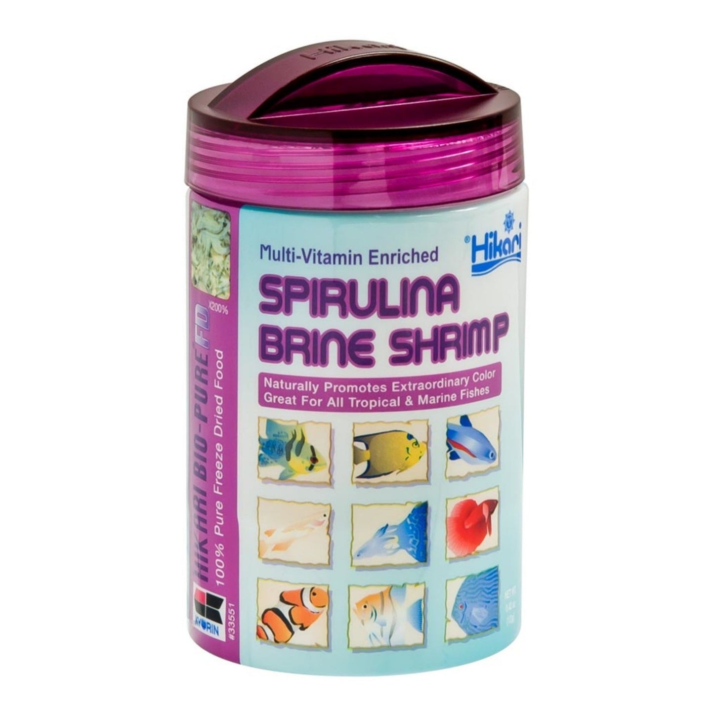 Hikari USA BioPure Spirulina Brine Shrimp Freeze Dried Fish Food 1ea/0.42 oz