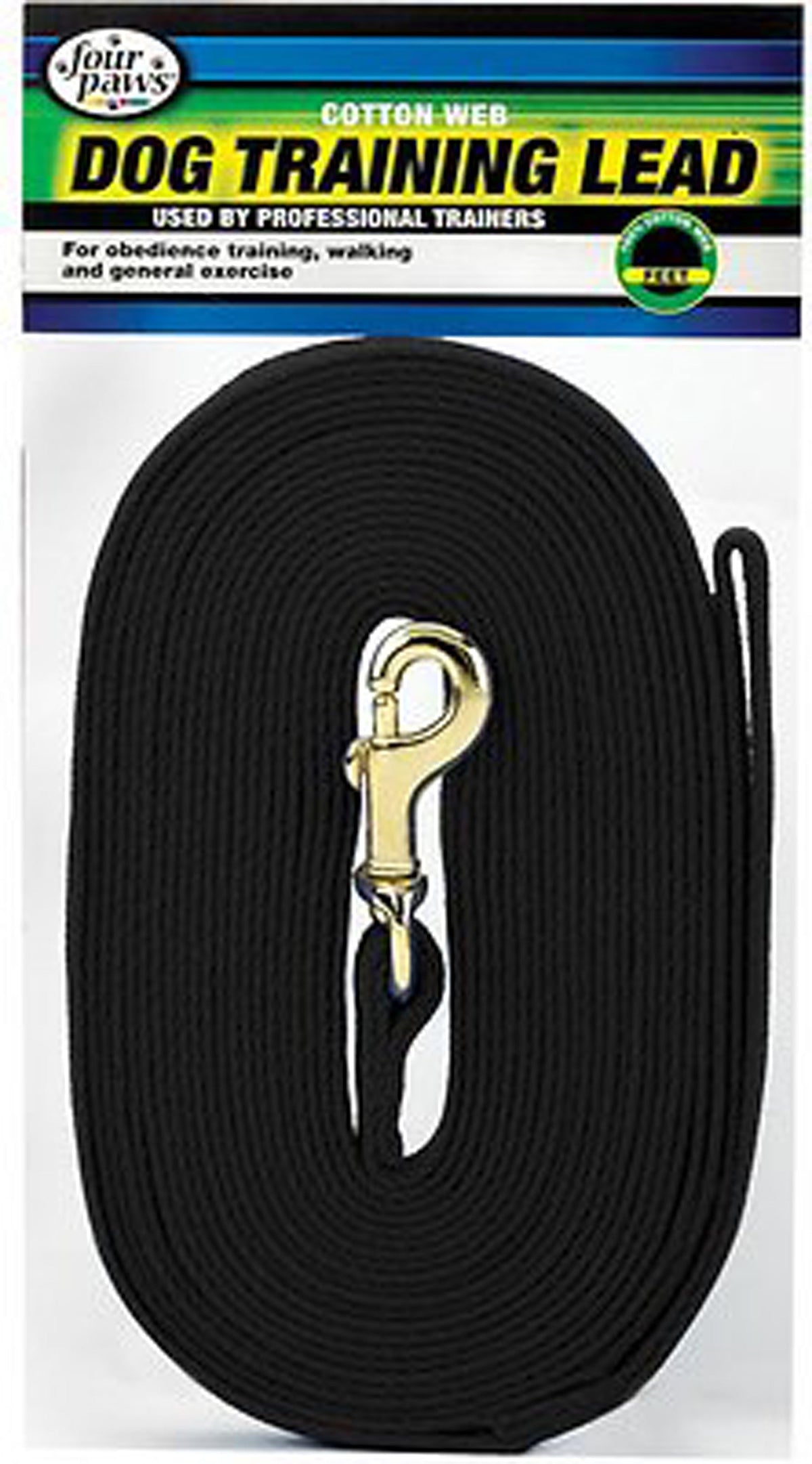 Four Paws Cotton Web Lead Black 15ft