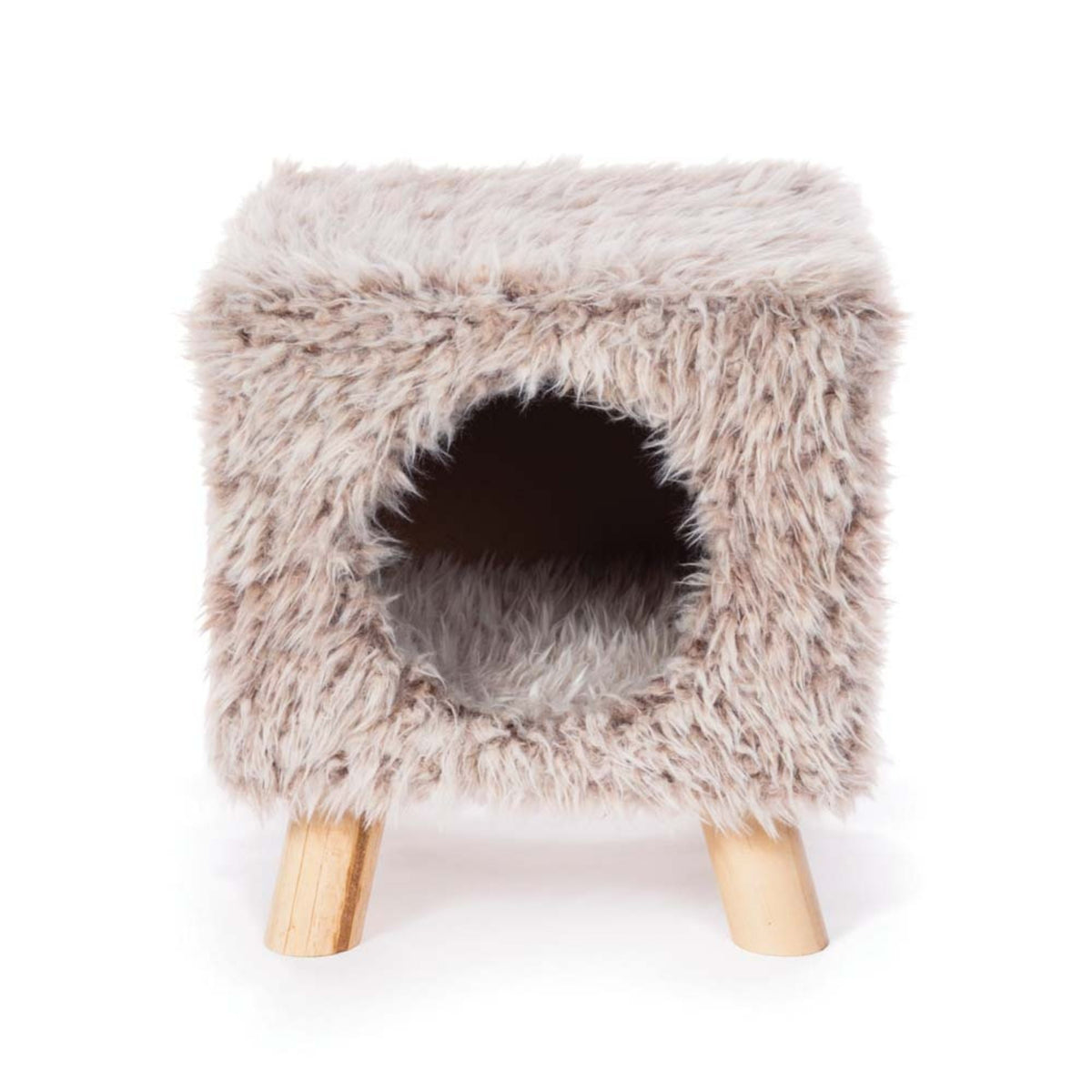 Prevue Pet Products Cozy Cube Plush Cat Furniture Frost Tan 1ea/12 in