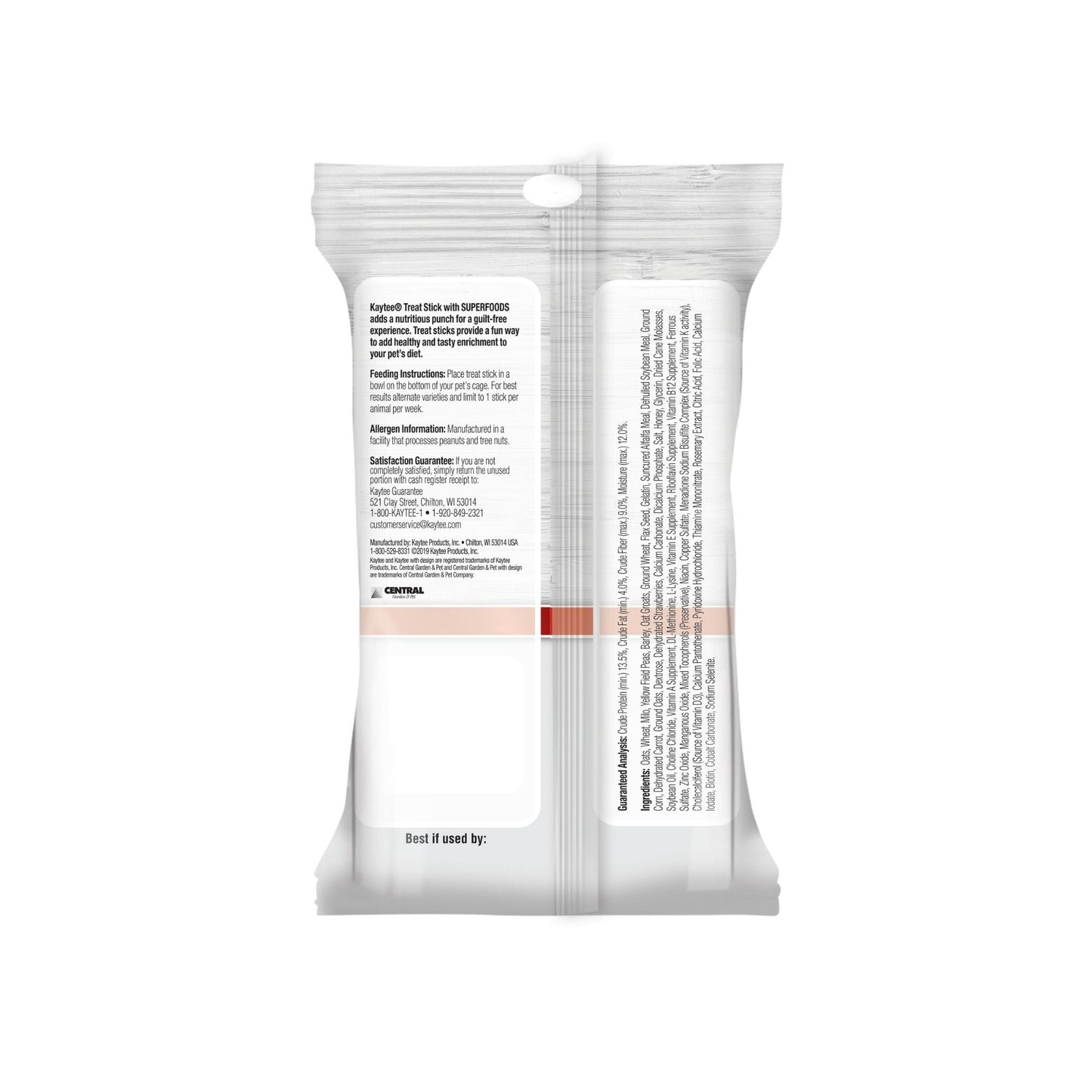 Kaytee Superfood Treat Stick Flax & Strawberry 1ea/5.5oz.