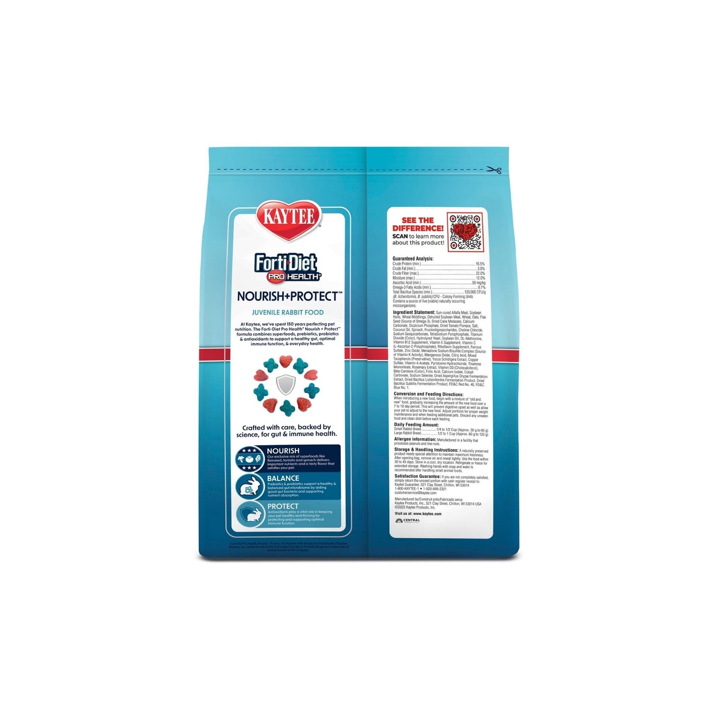 Kaytee Forti-Diet Pro Health Nourish+Protect Juvenile Rabbit Food Alfalfa 1ea/3 lb
