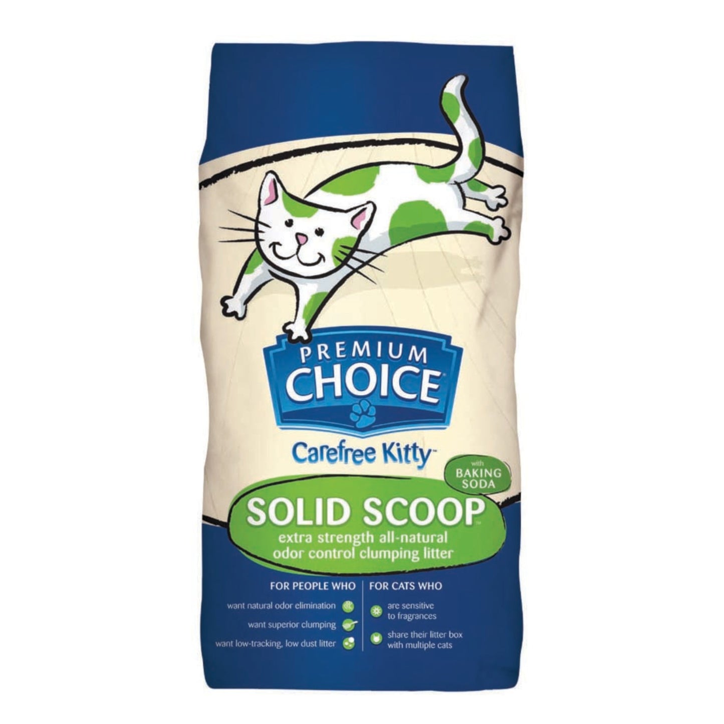 Premium Choice Carefree Kitty Unscented with Baking Soda Scoop Cat Litter 25lb