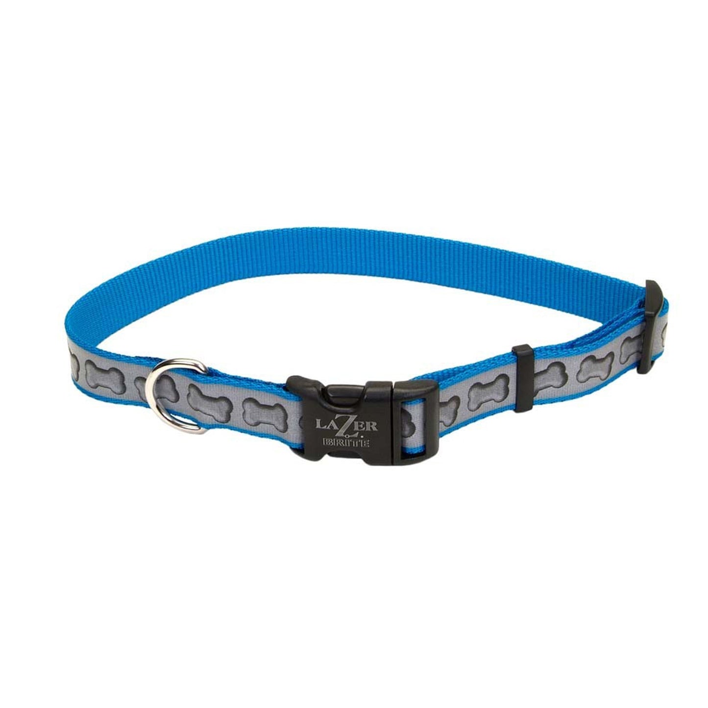 Lazer Brite Reflective Adjustable Dog Collar Turquoise, 1ea/3/8 In X 812 in