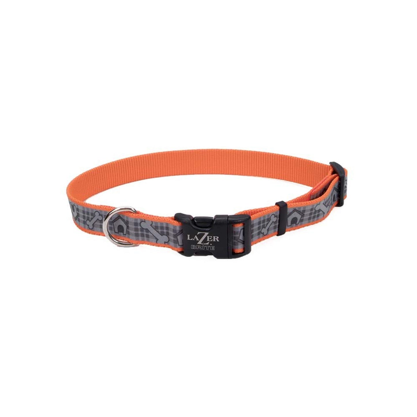 Lazer Brite Reflective Adjustable Dog Collar Orange, 1ea/3/8 In X 812 in