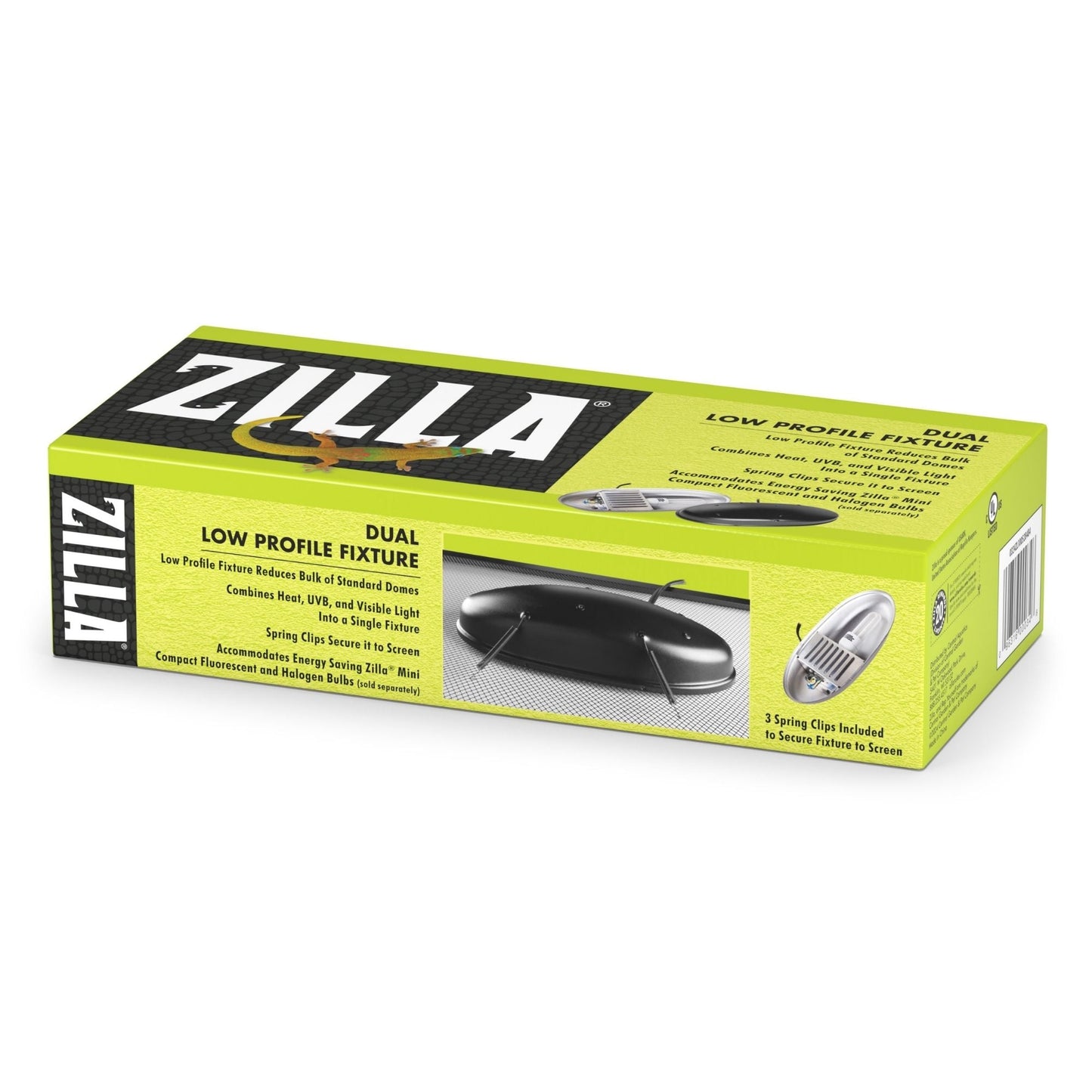 Zilla Low Profile Reptile Terrarium Fixtures Dual 1ea