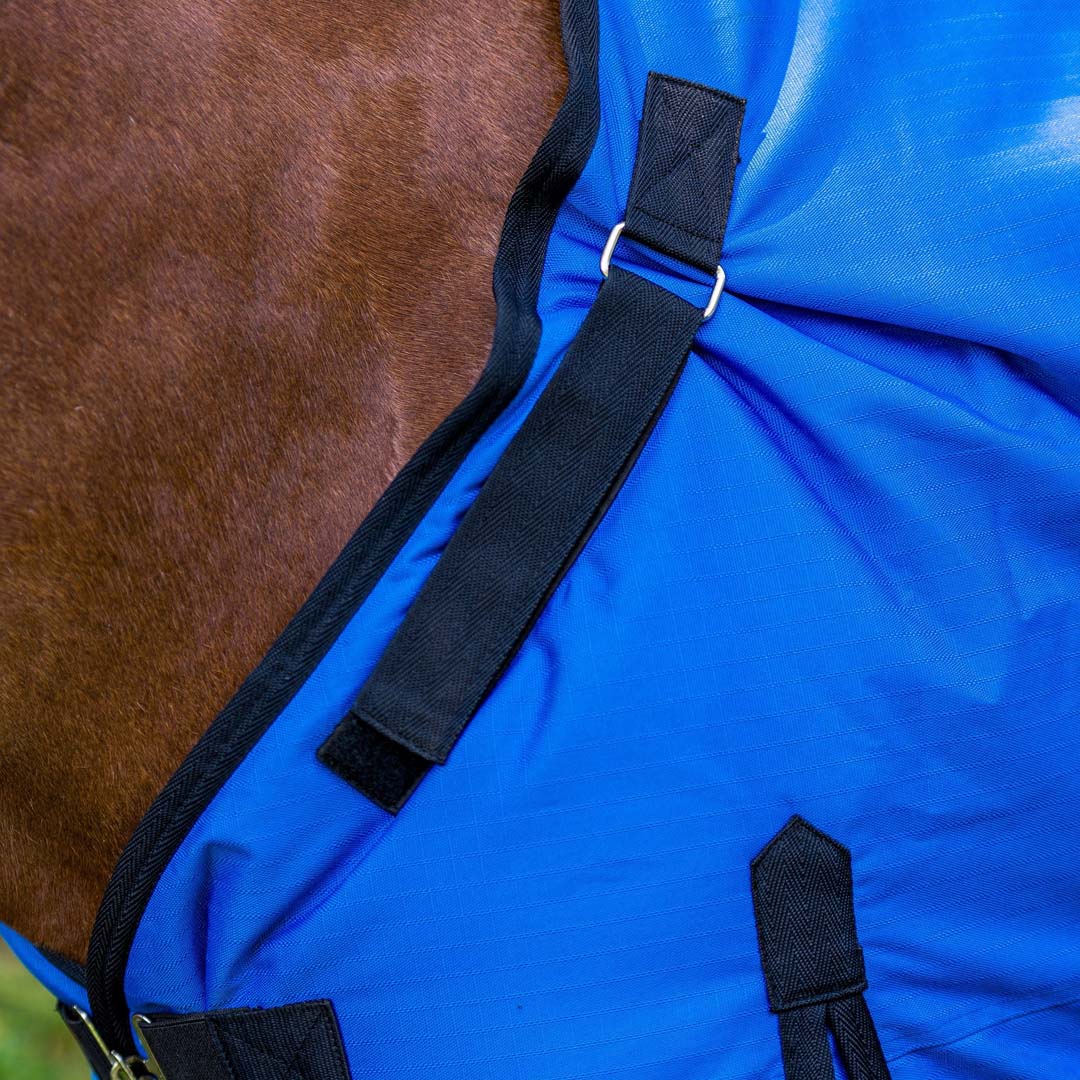 TuffRider Comfy-Fit Medium Weight Standard Neck Ripstop Turnout Blanket w/ Adjustable Neck Opening- 1200D, 200 GSM