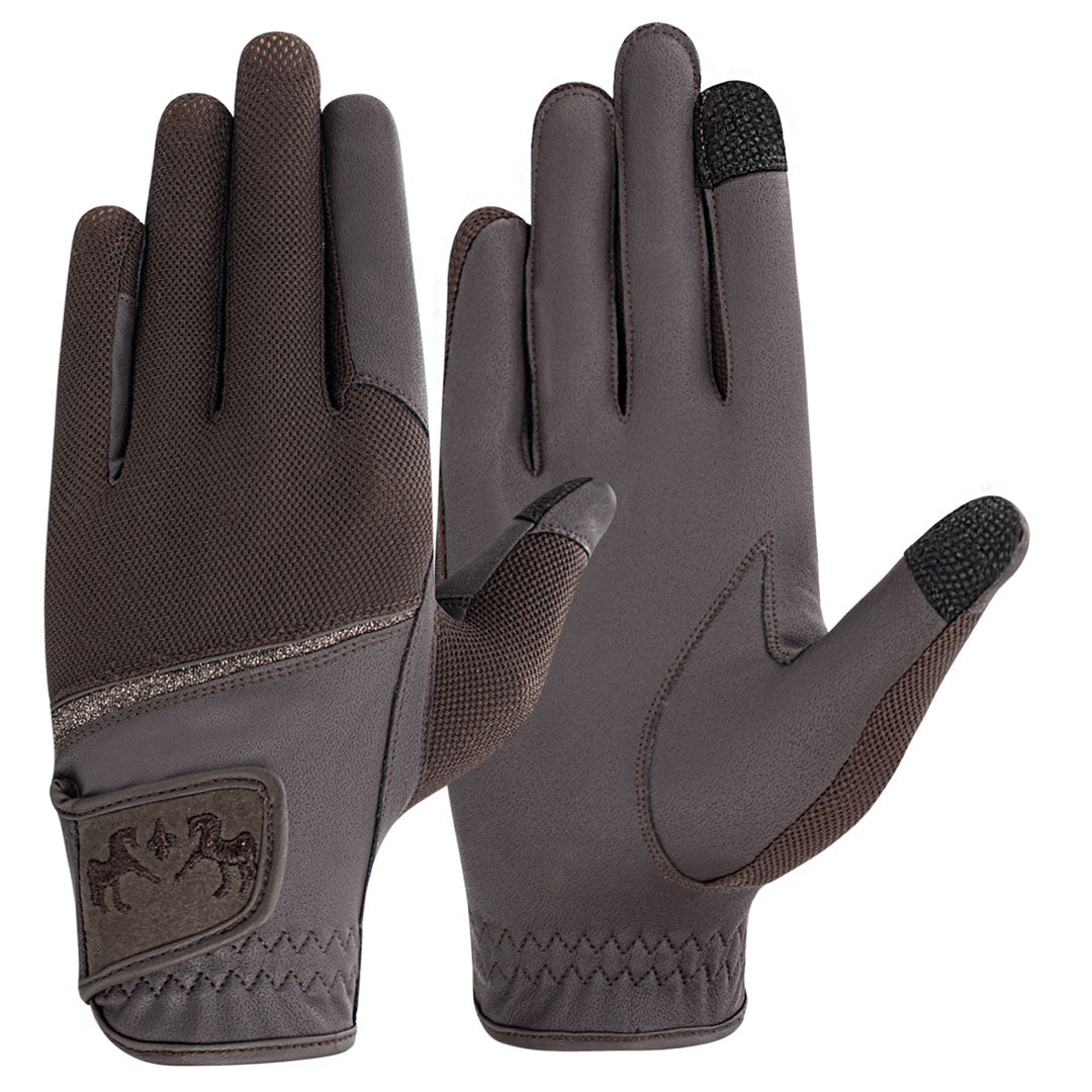 Equine Couture Aerocool Touch Screen Riding Gloves with Glitter