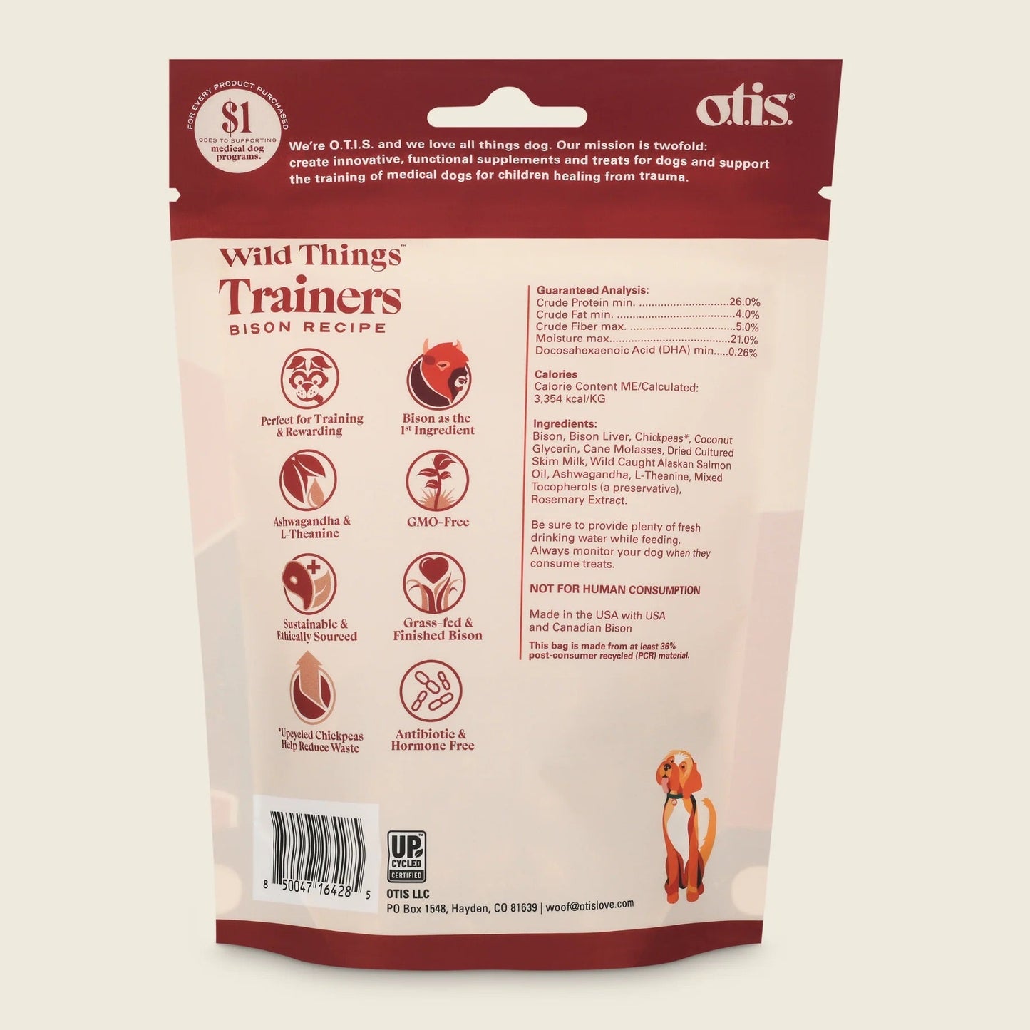 Otis Bison Training Dog Treats (4oz)