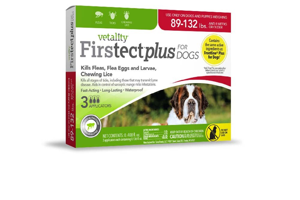Vetality Firstect Plus Flea & Tick Dogs 89-132lbs 3 Doses