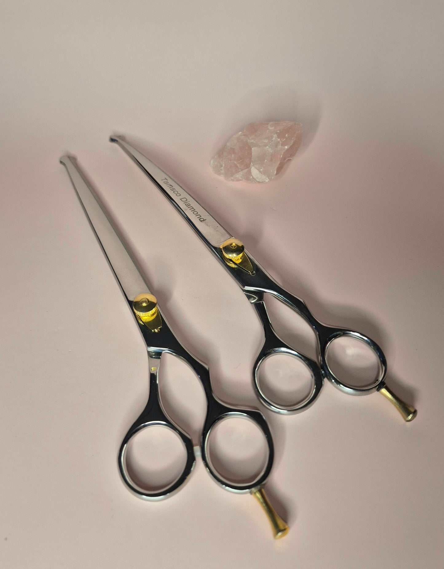Japanese Stainless Steel Scissor 8.5 Inch Probe Tip with Finger Rest Semi-Convex Edge Stainless Steel Safety Tip Blade Gold Screw