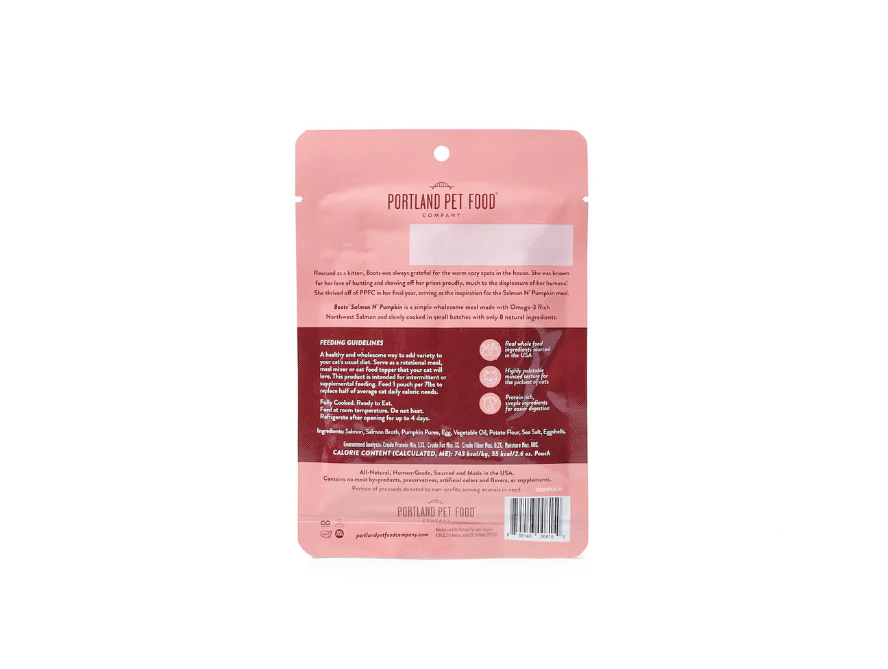 Portland Cat Grain Free Boot's Salmon & Pumpkin (2.8oz)