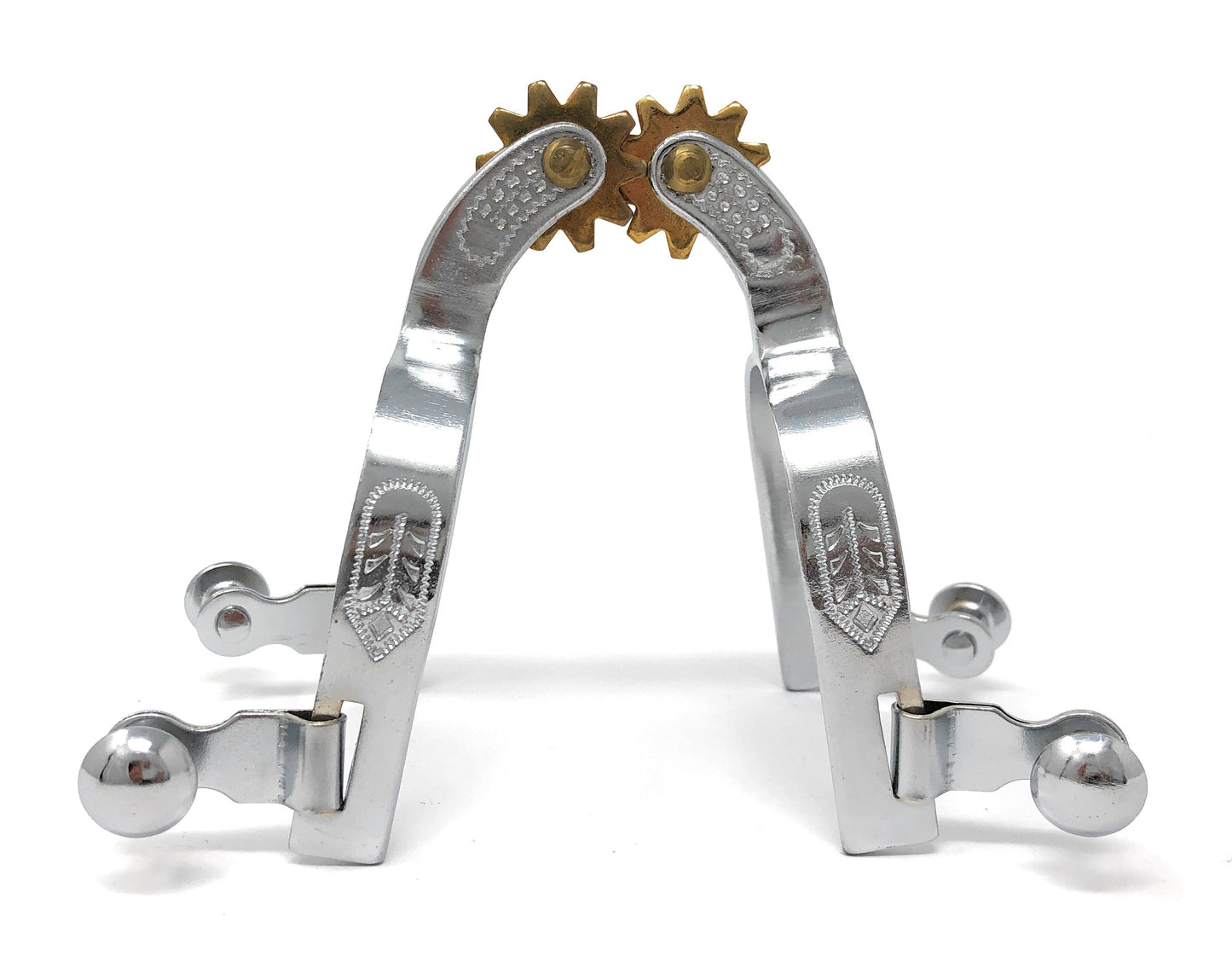 AJ Tack Youth Chrome Steel Engraved Spurs