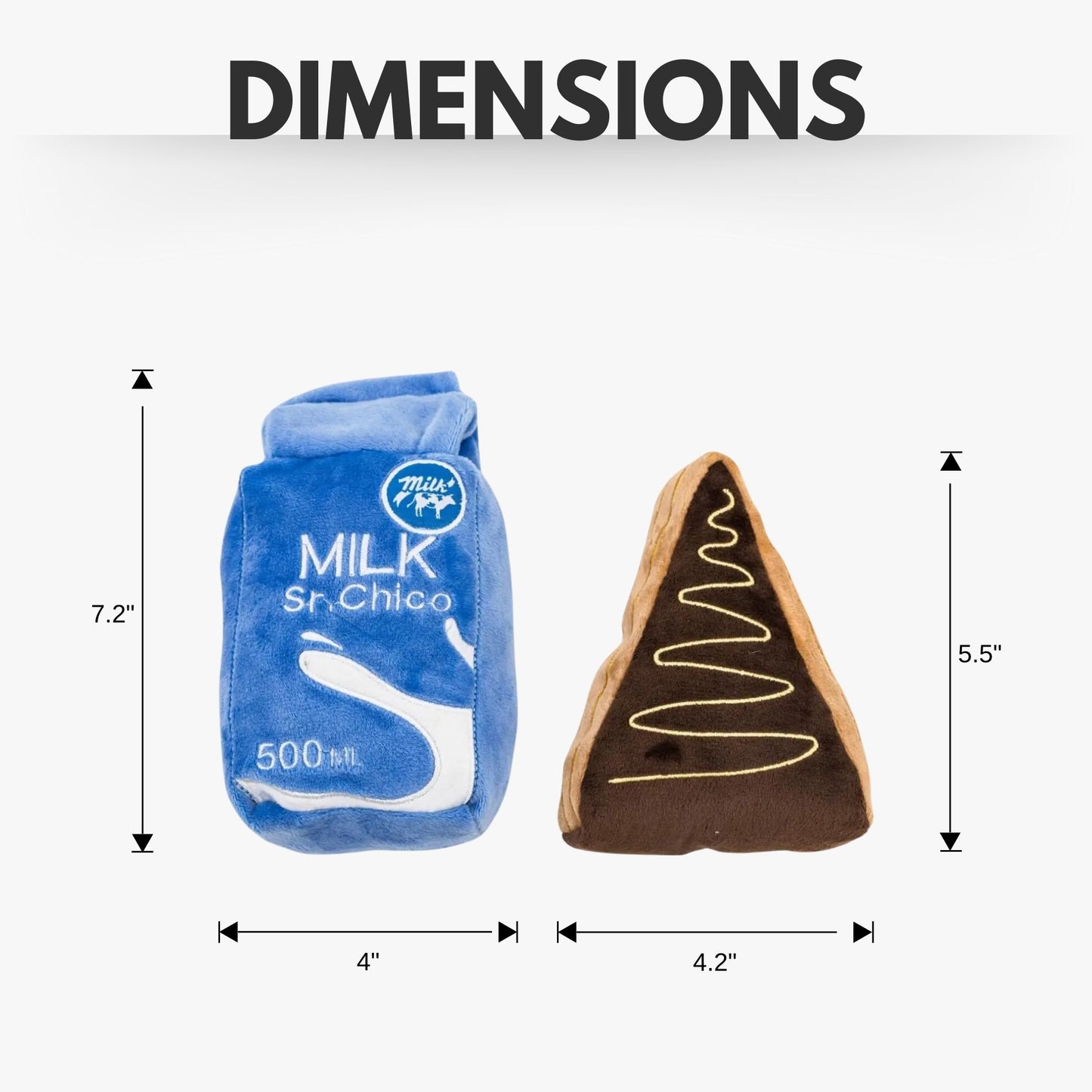 Cake Slice Milk Midnight Snack Plush Dog Toy Gift Set With Squeaker Crinkle Paper