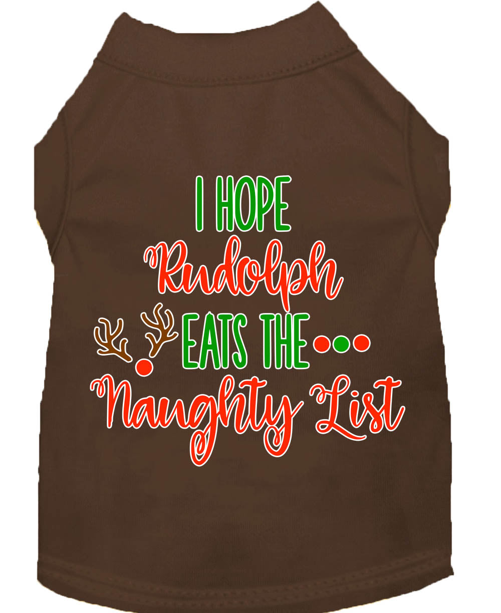 Christmas Pet Dog & Cat Shirt, "I Hope Rudolph Eats The Naughty List"