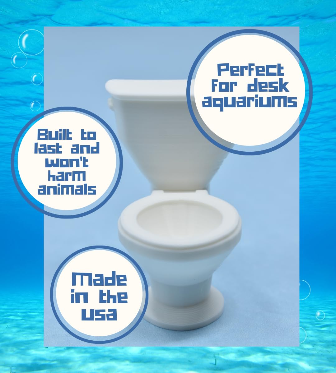 Chatelet Toilet Bowl Aquarium Decor | Funny Decorations for Shrimp & Fish Aquariums or Lizard Terrariums | Made in USA (Toilet Bowl)