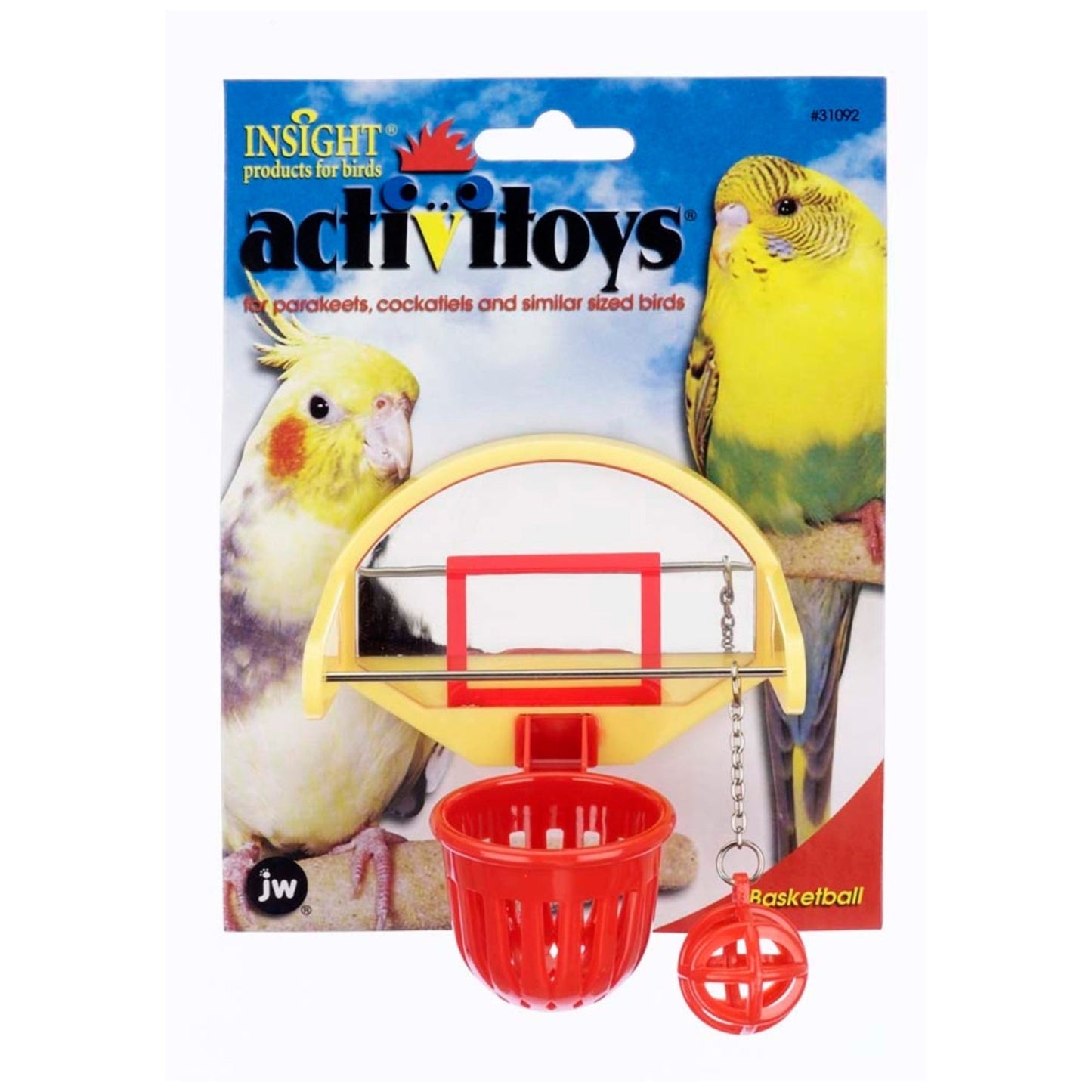 JW Pet ActiviToy Birdie Basketball Bird Toy Multi-Color 1ea/SM/MD