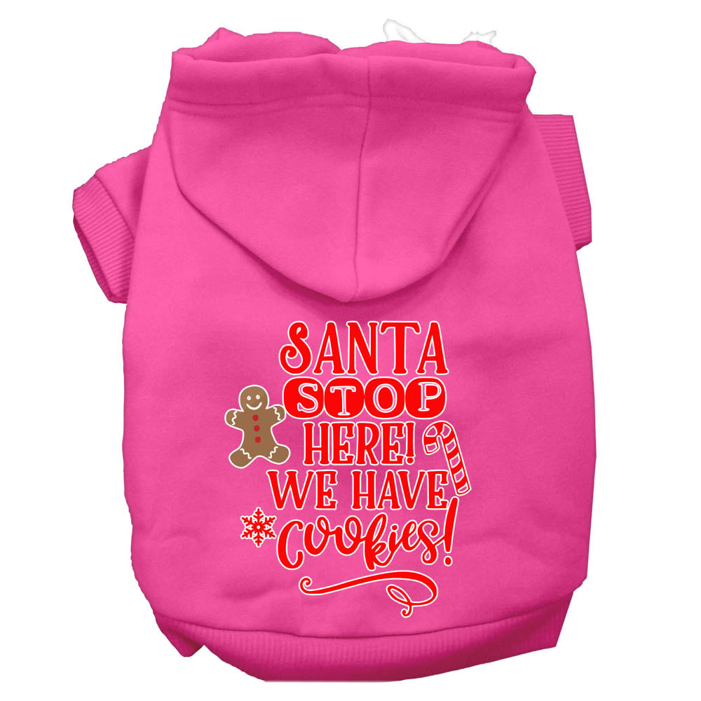 Christmas Pet Hoodie Screen Printed, "Santa Stop Here, We Have Cookies"