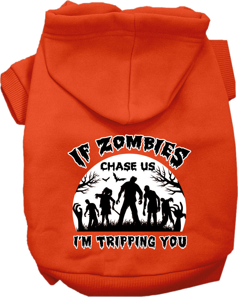 Halloween Pet Hoodie "If Zombies Chase Us, I'm Tripping You"