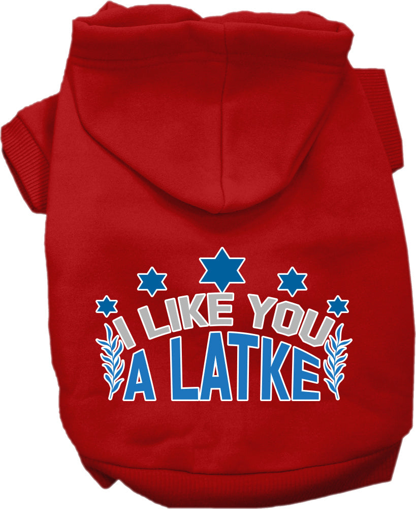 Hanukkah Pet Hoodie "I Like You A Latke"