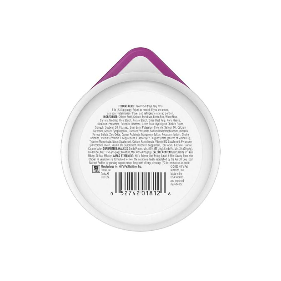 Hill's Science Diet Adult Small & Mini Canned Dog Food, Savory Stew Beef & Vegetables (3.5oz)