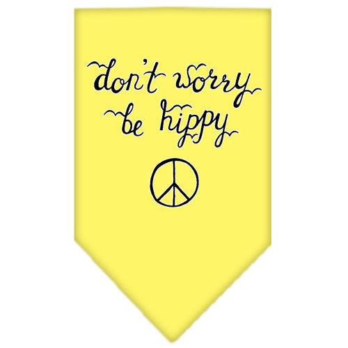 Pet and Dog Bandana Screen Printed, "Don't Worry, Be Hippy"