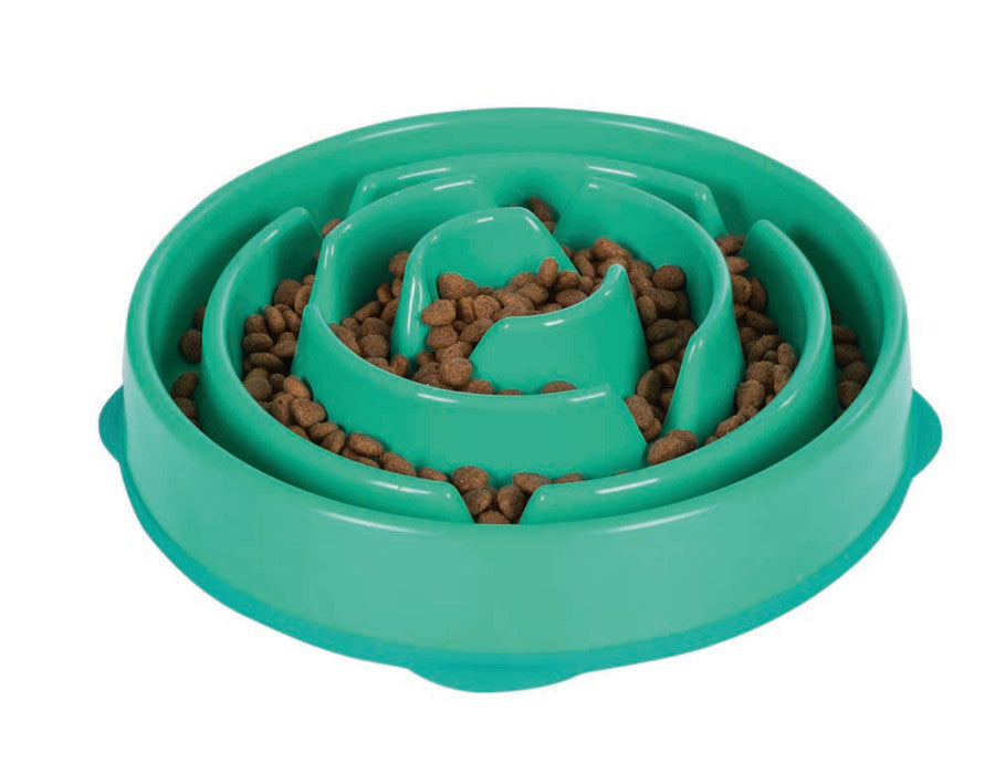 Outward Hound Fun Feeder Slo-Bowl Drop Turquoise Large