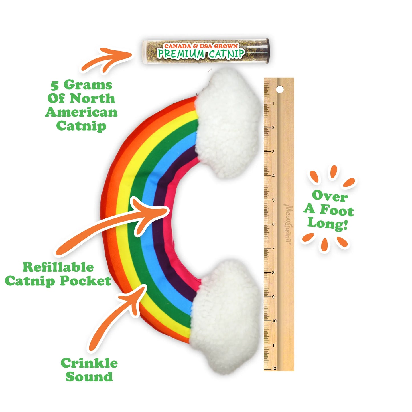 Meowijuana Rainbow Kicker Catnip Toy