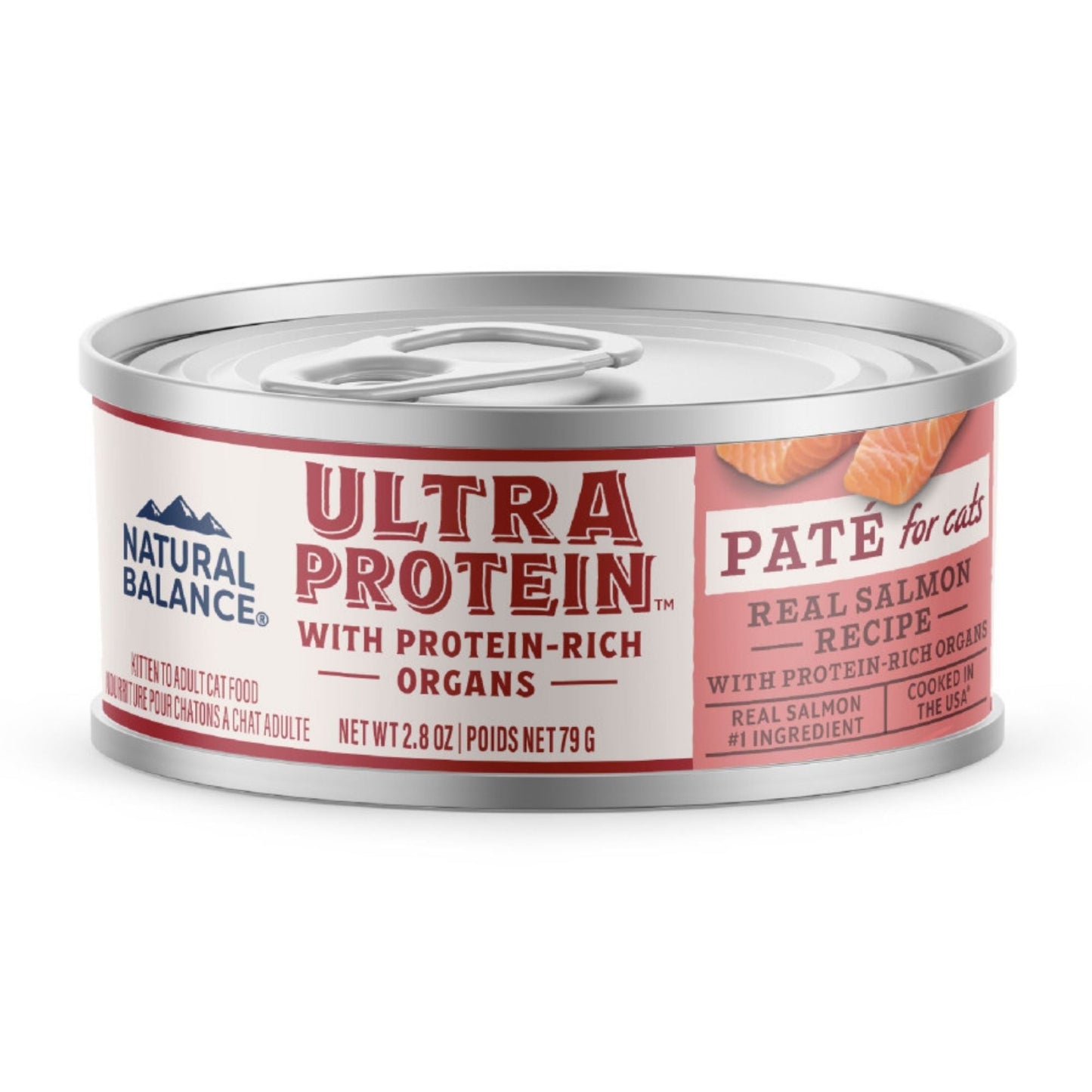 Natural Balance Pet Foods Ultra Protein Pate Canned Cat Food Salmon 2.8oz. (Case of 24)