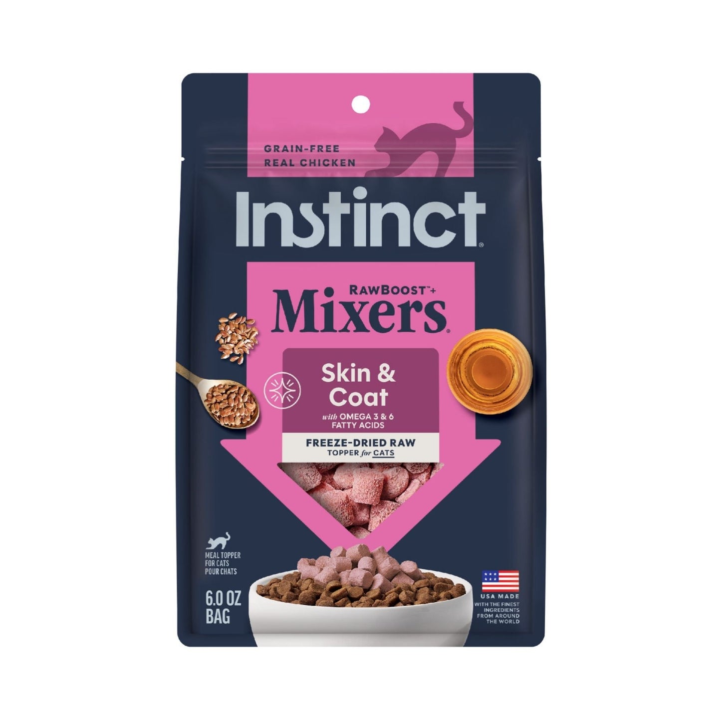Instinct Raw Boost Mixers Cat Freeze-dried Skin & Coat Grain-free Topper 5.5oz.