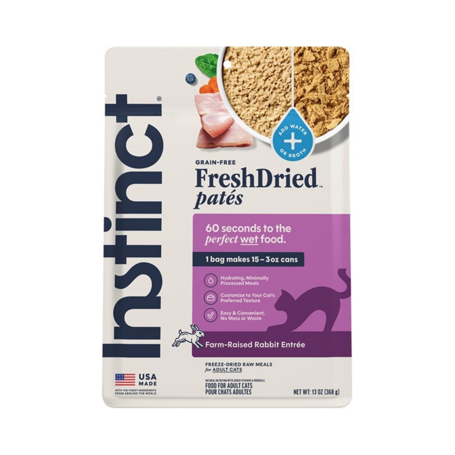 Instinct Freshdried Pates Cat Freeze-dried Rabbit Grain-free 13oz.