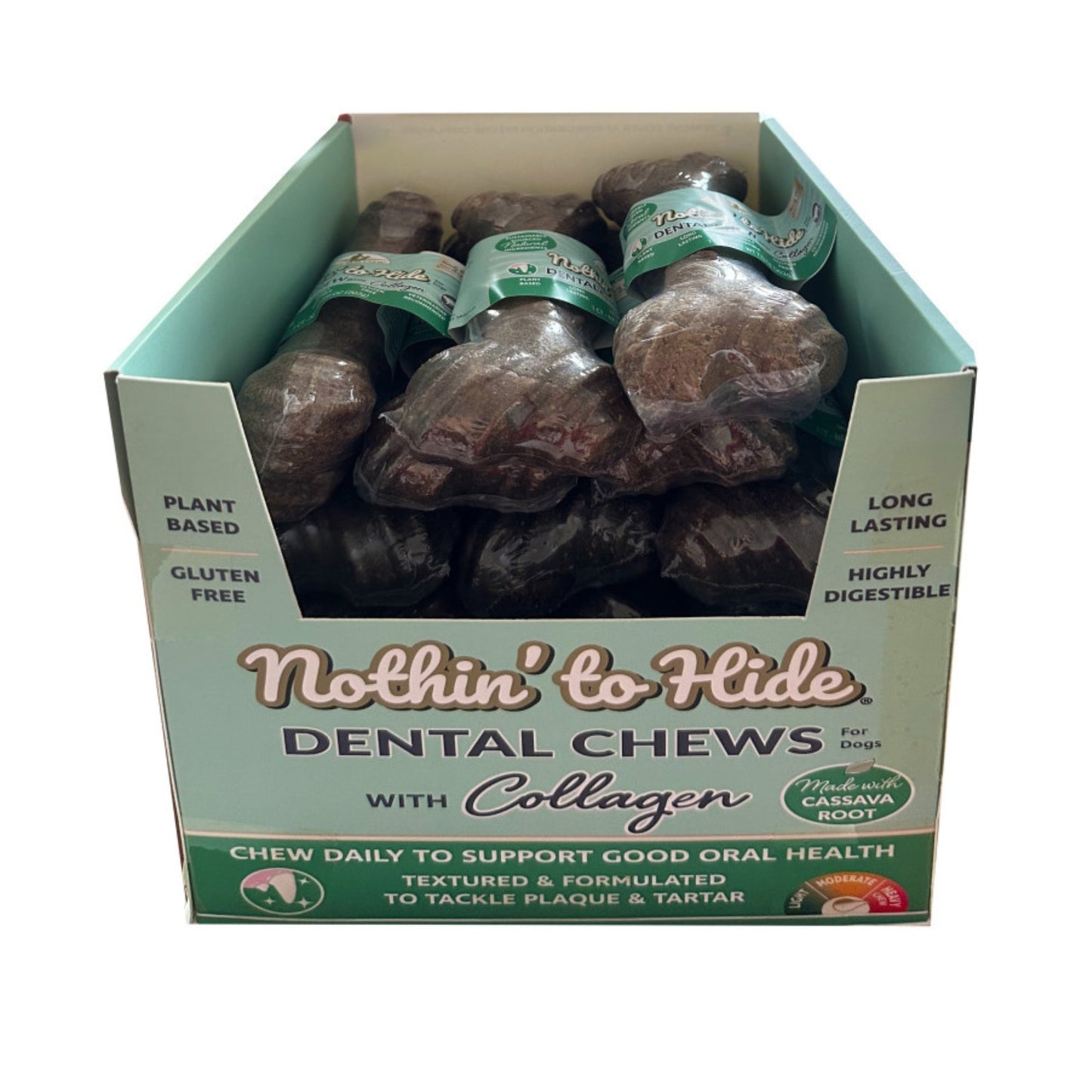 Fieldcrest Farms Nothin' to Hide Dental Bone Collagen Dog Chew Display Beef, 7 in (Case of 13)