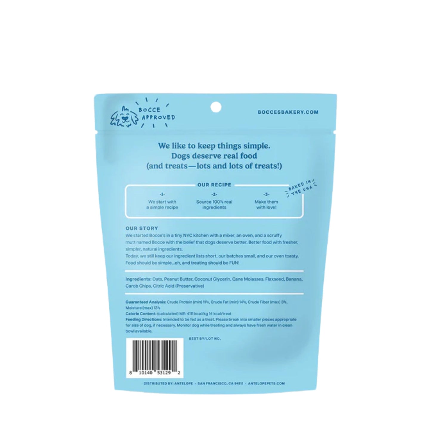 Bocce's Bakery Dog Soft & Chewy Nutty Nana 6oz