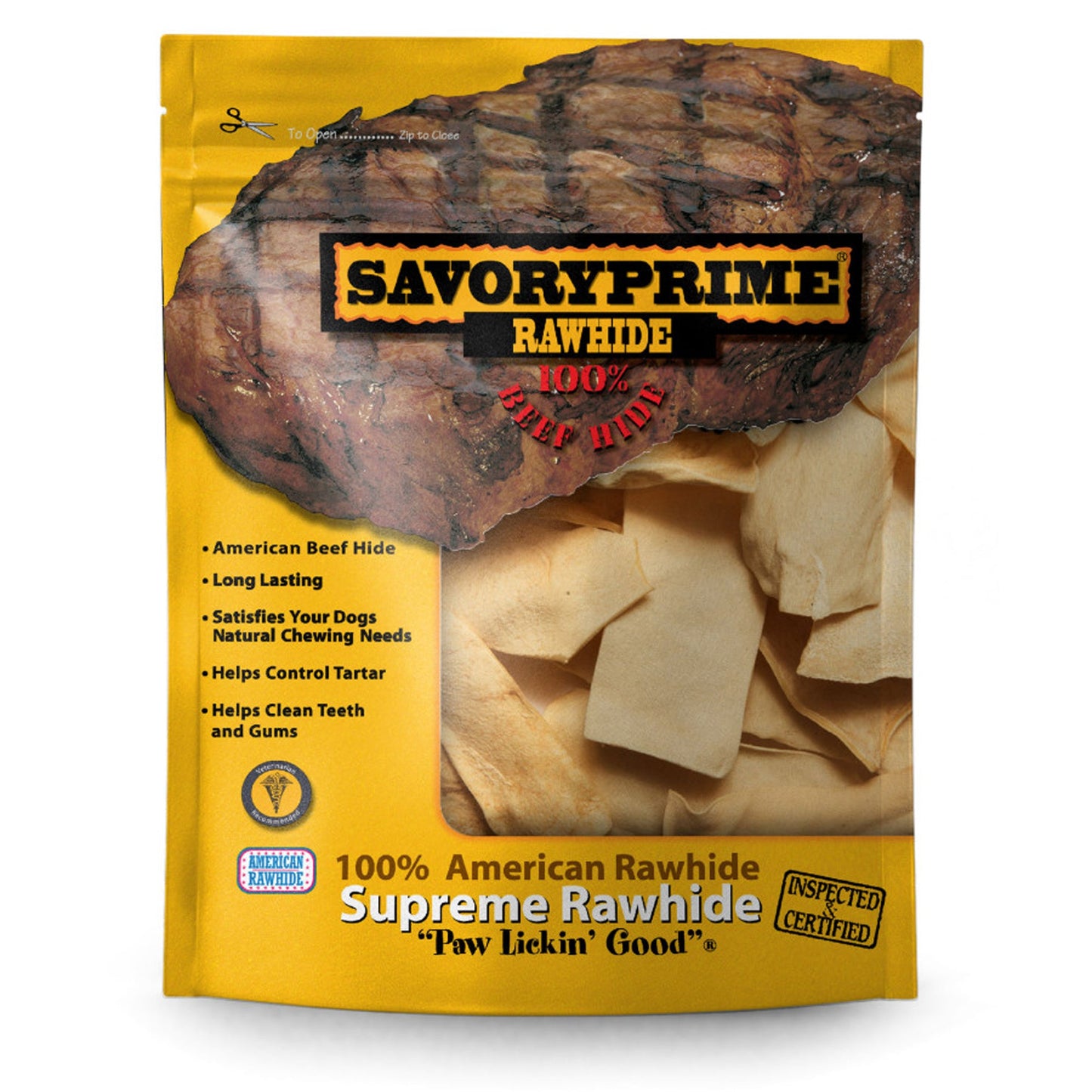 Savory Prime Rawhide Chips Chicken 2x6in 1lb Bag