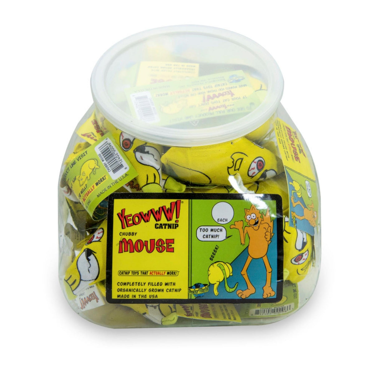 Yeowww! Chubby Mouse Catnip Cat Toy Counter Display Jug 1ea/30 ct Default Title
