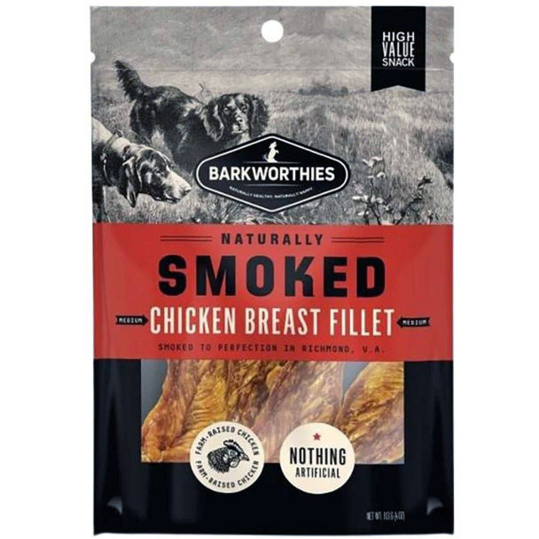 Barkworthies Smoked Chicken Breast Fillet Dog Treat Medum 4oz