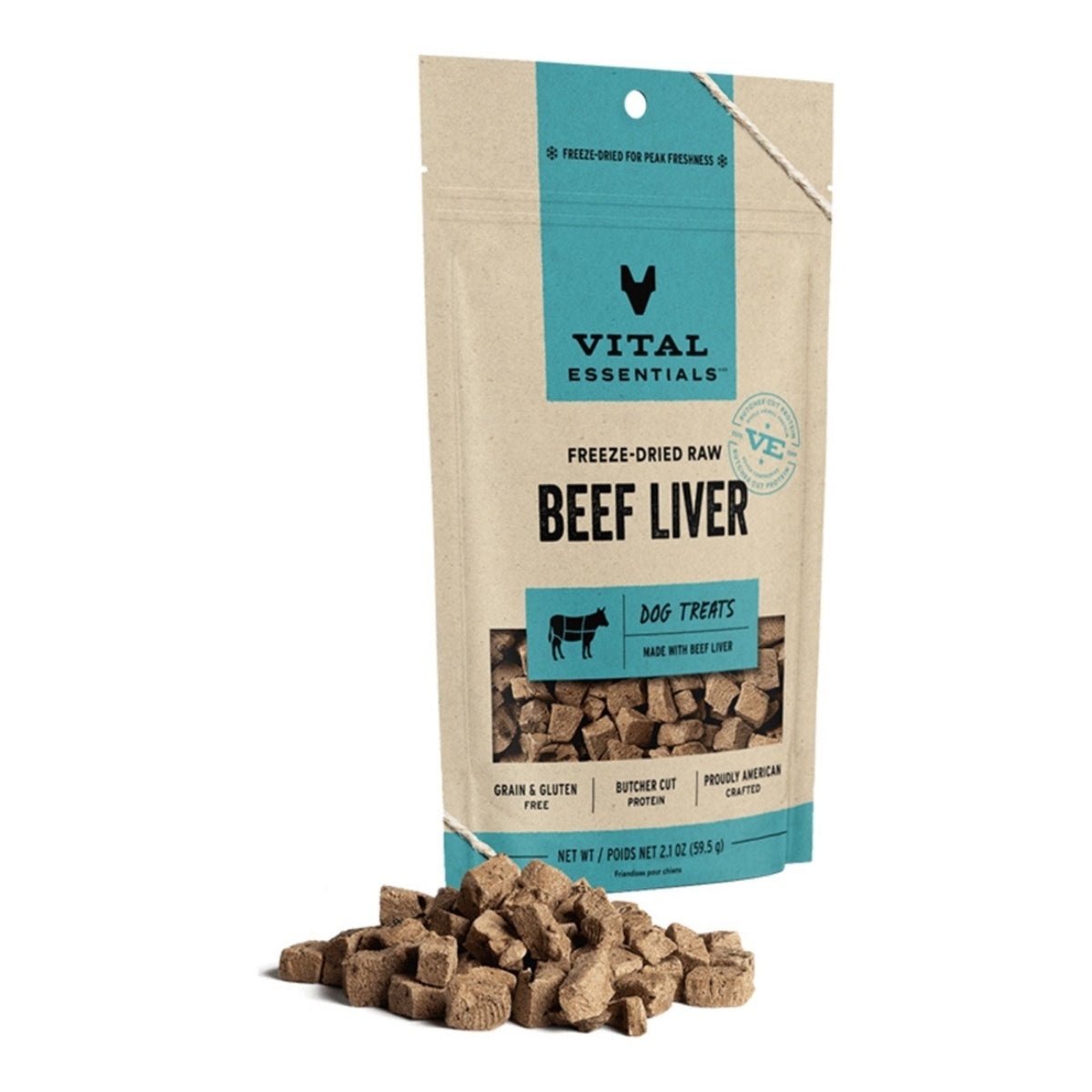Vital Essentials Dog Freeze-Dried Treat Beef Liver 2.1oz.