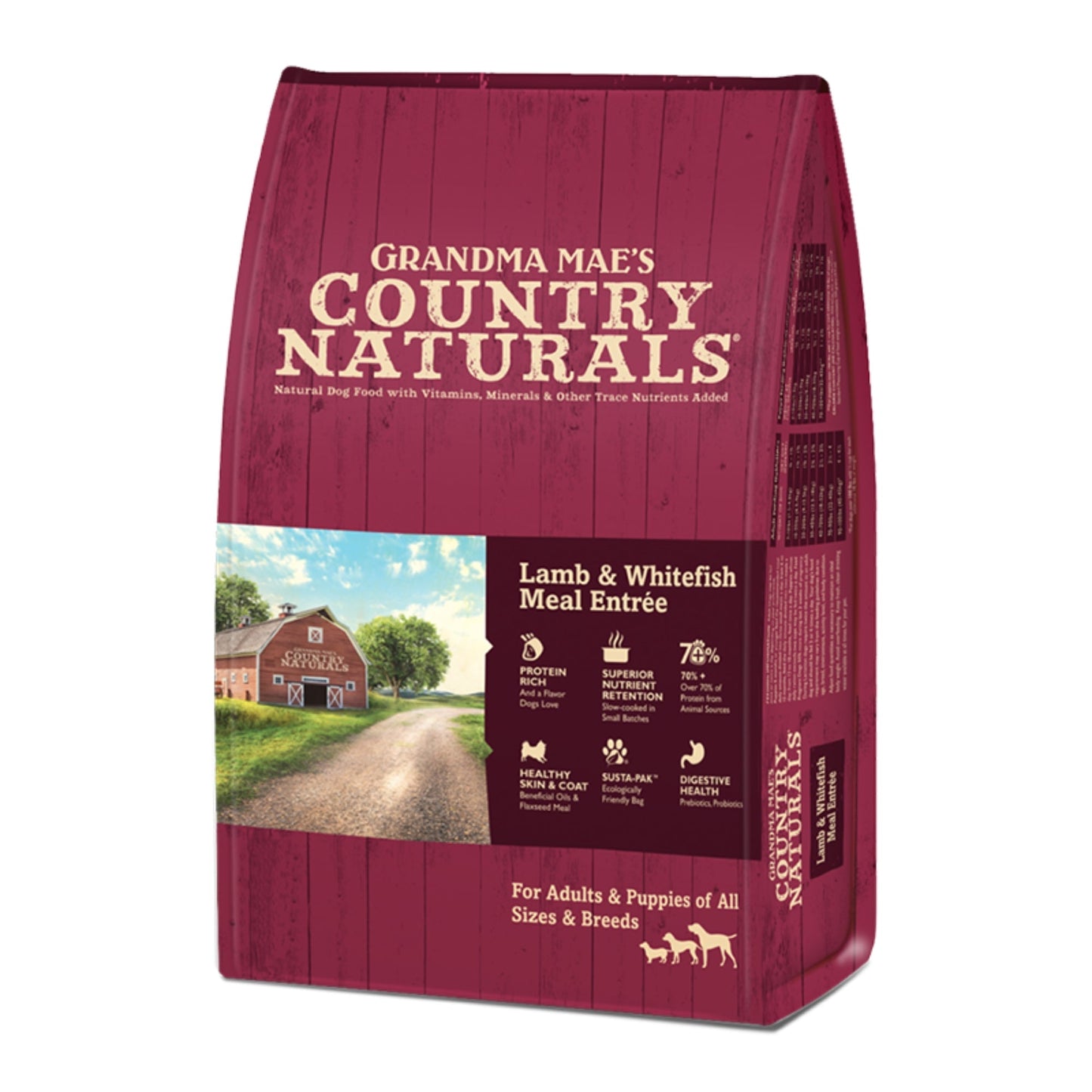 Grandma Mae's Country Naturals Dry Dog Food Lamb & Whitefish Meal 14lb