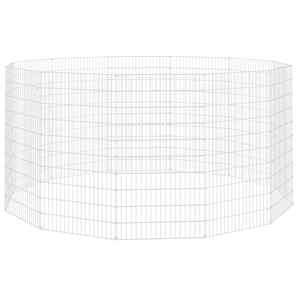 vidaXL Free Range Animal Enclosure 12-Panel 21.3"x39.4" Galvanized Iron