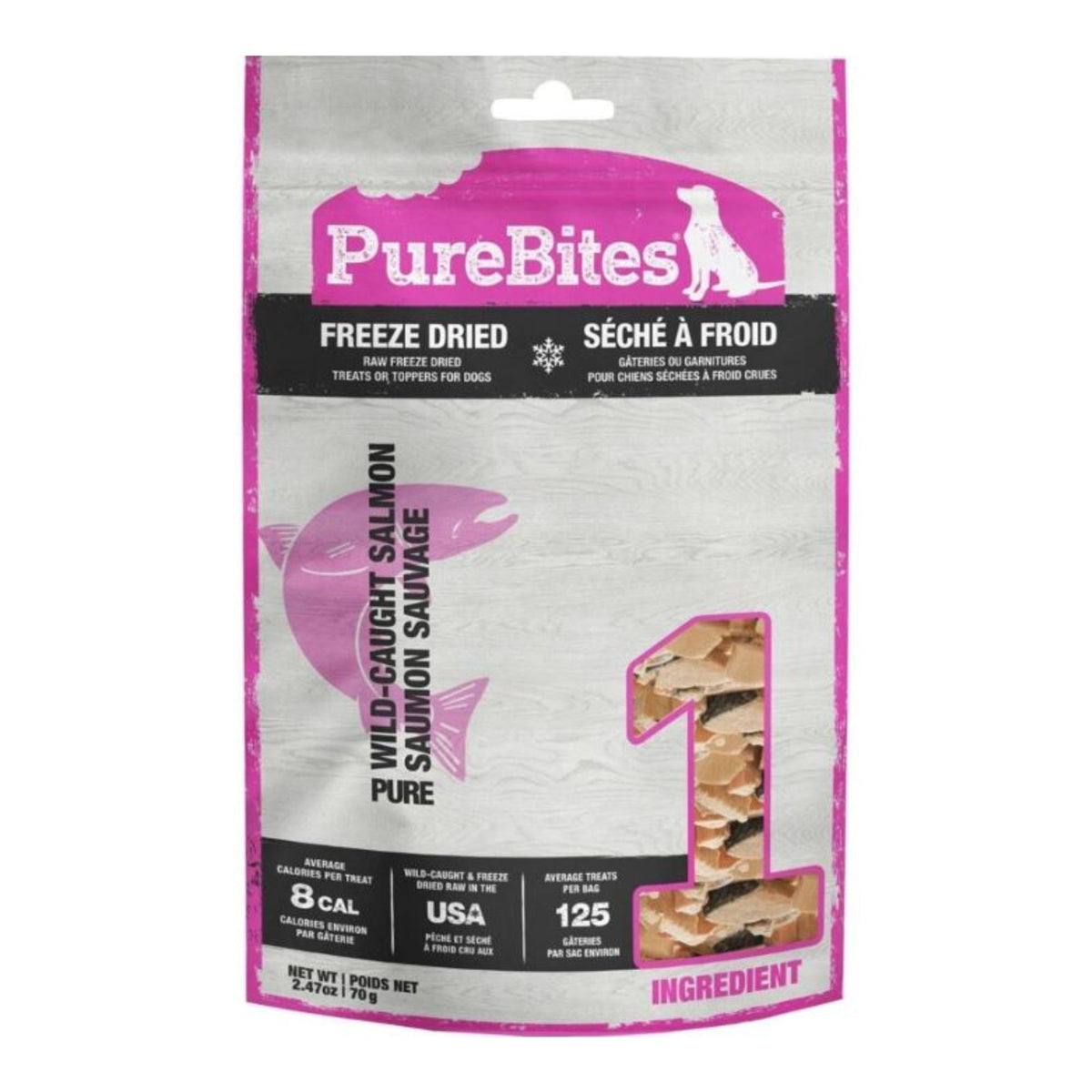 Purebites Freeze Dried Dog Treats Salmon 2.47oz.